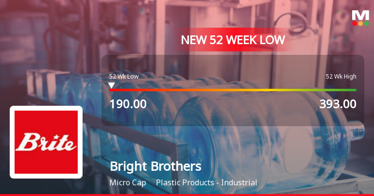 Bright Brothers Ltd Stock Falls to 52-Week Low of Rs.190