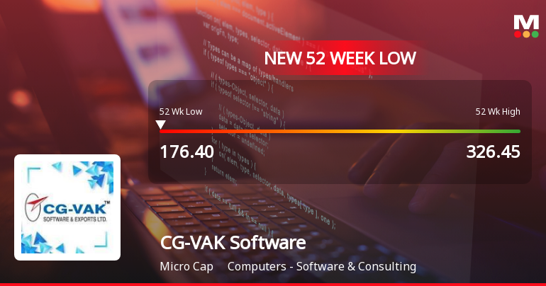 CG-VAK Software & Exports Ltd Falls to 52-Week Low of Rs.176.4