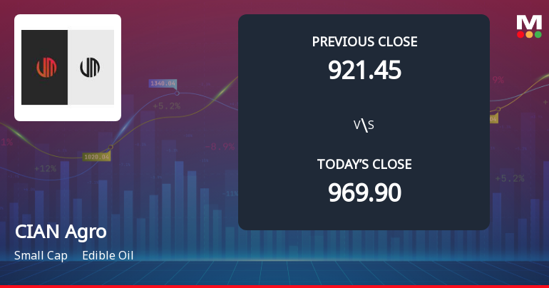 CIAN Agro Industries & Infrastructure Ltd Opens 5% Lower as Technicals Signal Continued Pressure