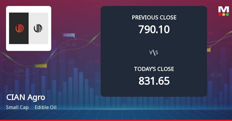 CIAN Agro Industries & Infrastructure Ltd Opens 5% Lower as Technicals Signal Continued Downside