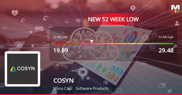 COSYN Ltd Stock Falls to 52-Week Low of Rs.19.89 Amidst Weak Fundamentals
