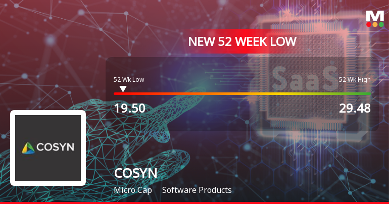 COSYN Ltd Stock Falls to 52-Week Low of Rs.19.5 Amidst Weak Fundamentals