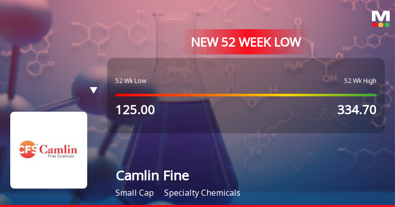 Camlin Fine Sciences Ltd Falls to 52-Week Low of Rs 108.05 as Sell-Off Deepens