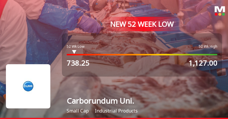 Carborundum Universal Ltd Falls to 52-Week Low of Rs.738.25