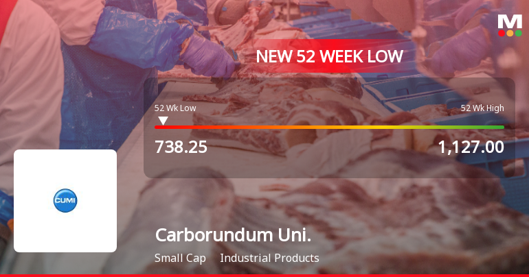 Carborundum Universal Ltd Falls to 52-Week Low of Rs 734.65 as Sell-Off Deepens
