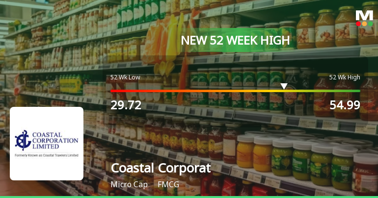 Coastal Corporation Ltd Hits New 52-Week High at Rs.54.99