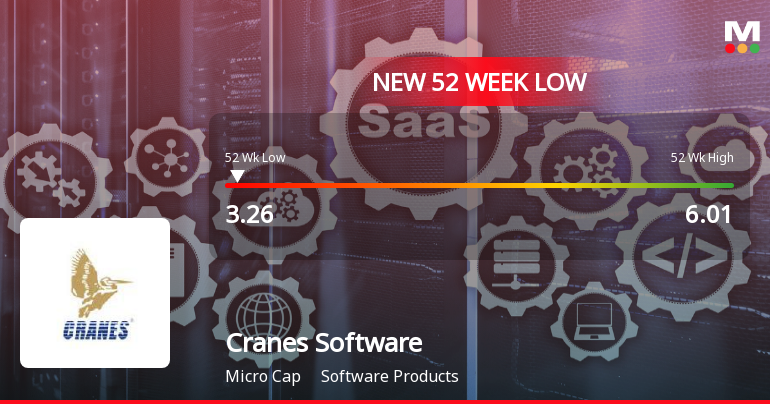 Cranes Software Falls to 52-Week Low of Rs 3.25 as Sell-Off Deepens