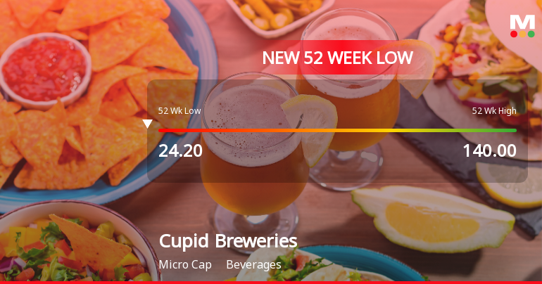 Cupid Breweries & Distilleries Ltd Falls to 52-Week Low of Rs 20.06 as Sell-Off Deepens