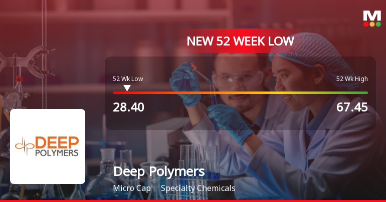 Deep Polymers Ltd Falls to 52-Week Low Amid Continued Underperformance