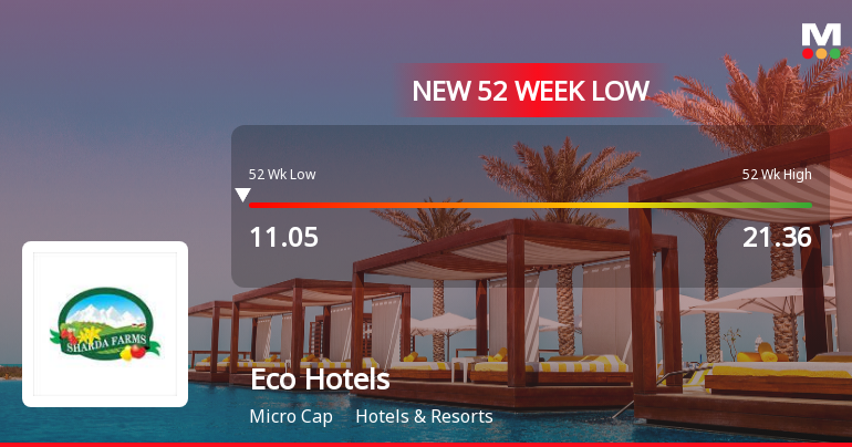 Eco Hotels and Resorts Ltd Falls to 52-Week Low of Rs 10.72 as Sell-Off Deepens