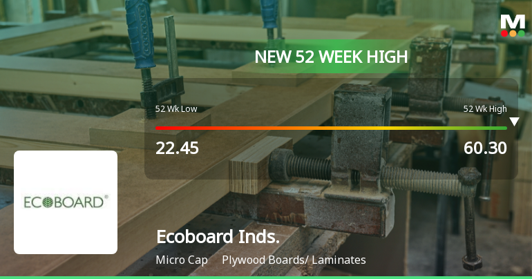Broad-Based Technical Strength Lifts Ecoboard Industries Ltd to 52-Week High of Rs 63.05