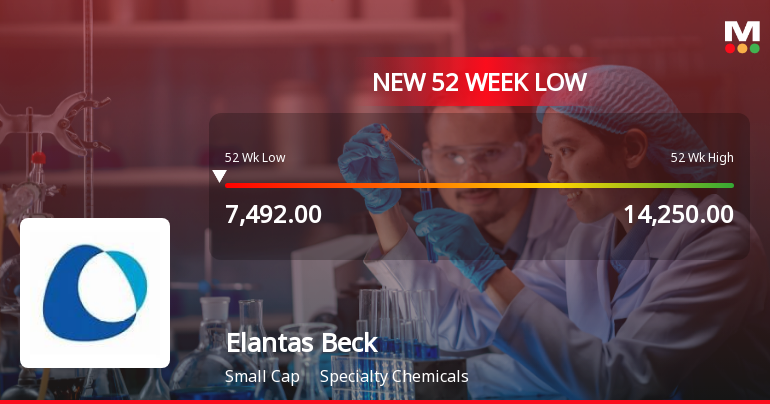 Elantas Beck India Ltd Falls to 52-Week Low of Rs.7400