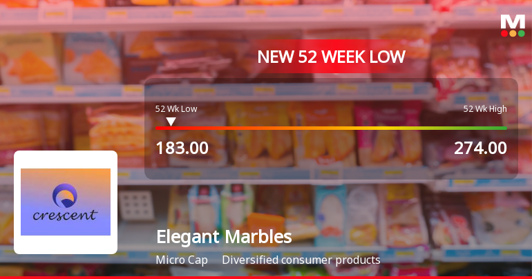 Elegant Marbles and Grani Industries Ltd Falls to 52-Week Low of Rs.183