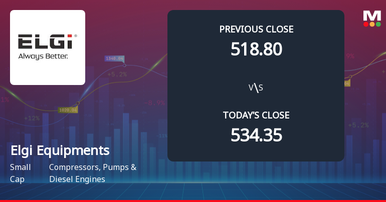 Elgi Equipments Ltd Opens with Significant Gap Down Amid Market Concerns