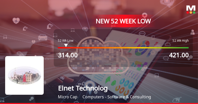 Elnet Technologies Ltd Stock Falls to 52-Week Low of Rs.314