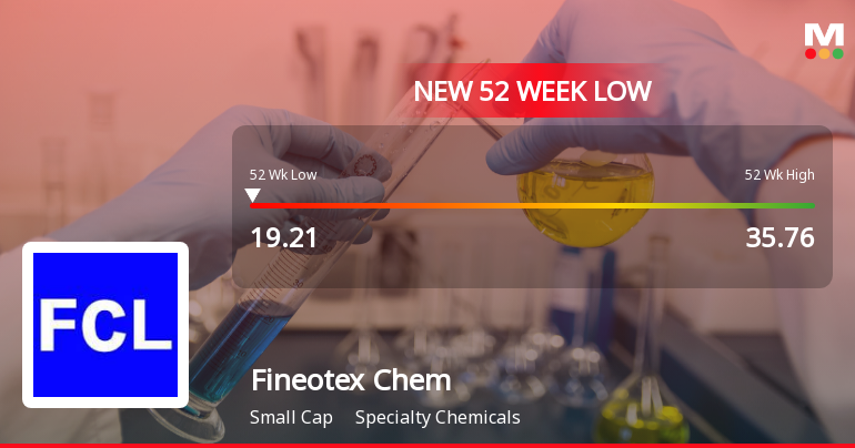Fineotex Chemical Ltd Falls to 52-Week Low of Rs 18.98 as Sell-Off Deepens