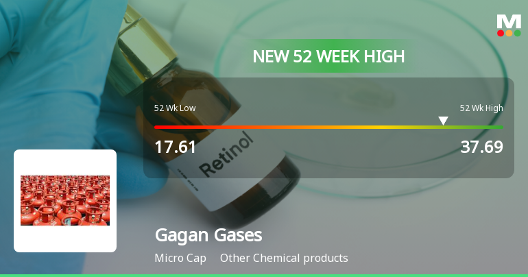 Gagan Gases Ltd Hits New 52-Week High at Rs.37.69