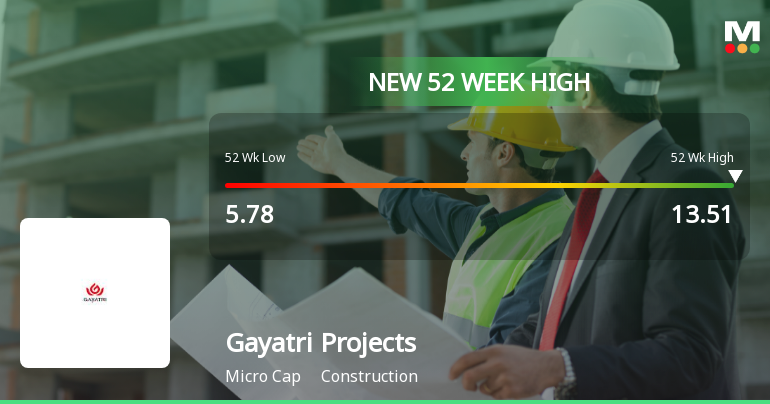 Gayatri Projects Ltd Hits New 52-Week High at Rs.13.51
