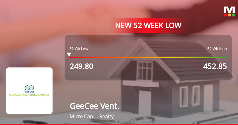 Geecee Ventures Ltd Falls to 52-Week Low of Rs 244.55 as Sell-Off Deepens
