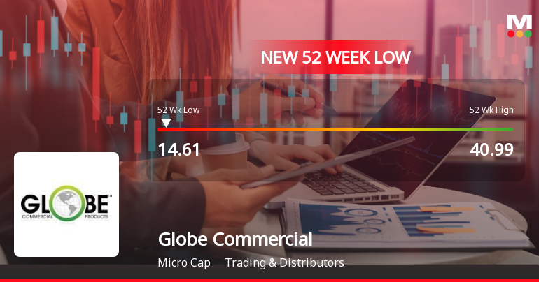 Globe Commercials Ltd Stock Falls to 52-Week Low of Rs.14.61