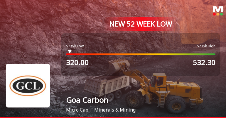 Goa Carbon Ltd Stock Falls to 52-Week Low of Rs.320