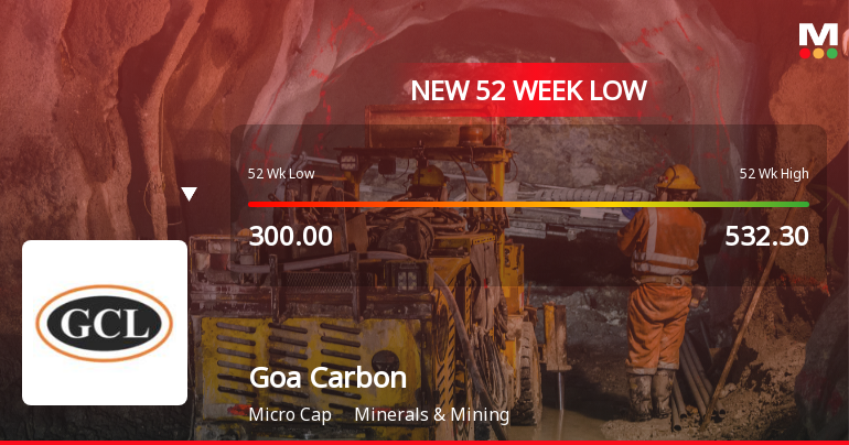 Goa Carbon Ltd Falls to 52-Week Low of Rs 282.2 as Sell-Off Deepens
