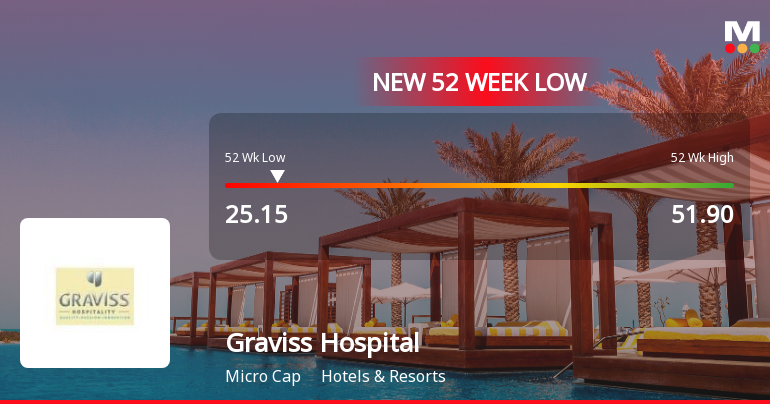 Graviss Hospitality Ltd Stock Falls to 52-Week Low of Rs.25.15