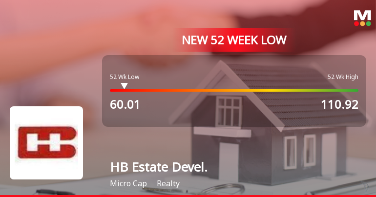 HB Estate Developers Ltd Falls to 52-Week Low of Rs 56.85 as Sell-Off Deepens