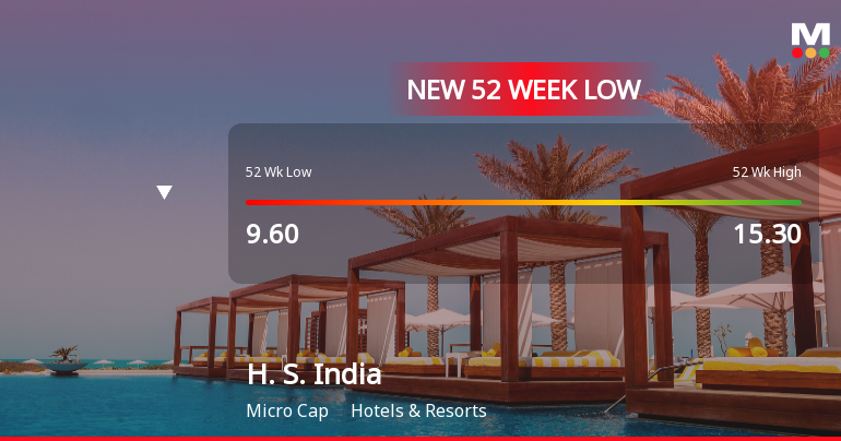 Markets Rally, But H. S. India Ltd Sinks to 52-Week Low in Stock-Specific Sell-Off