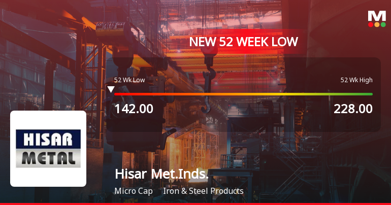 Markets Rally, But Hisar Metal Industries Ltd Sinks to 52-Week Low in Stock-Specific Sell-Off