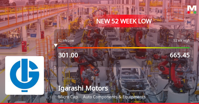 Igarashi Motors India Ltd Falls to 52-Week Low of Rs 293.4 as Sell-Off Deepens