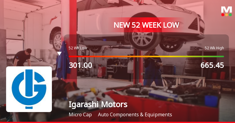 Igarashi Motors India Ltd Falls to 52-Week Low of Rs 285 as Sell-Off Deepens
