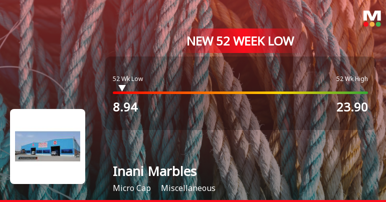 Inani Marbles & Industries Ltd Falls to 52-Week Low of Rs.8.94