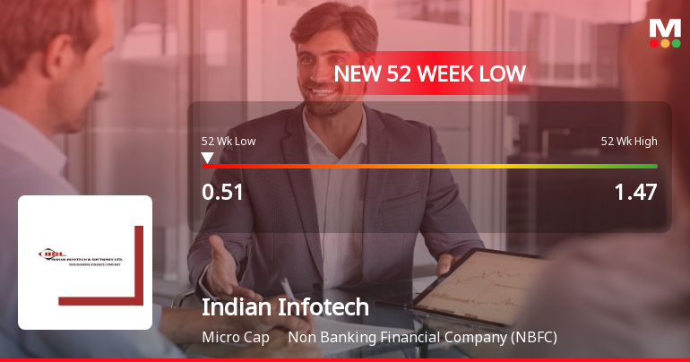 Indian Infotech and Software Ltd Falls to 52-Week Low of Rs.0.51