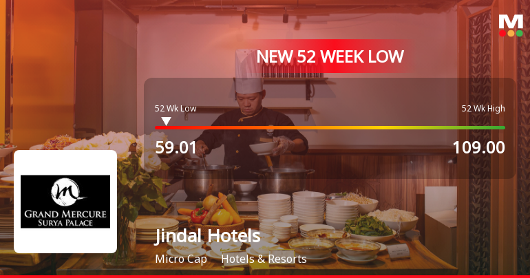 Jindal Hotels Ltd Stock Falls to 52-Week Low of Rs.59.01