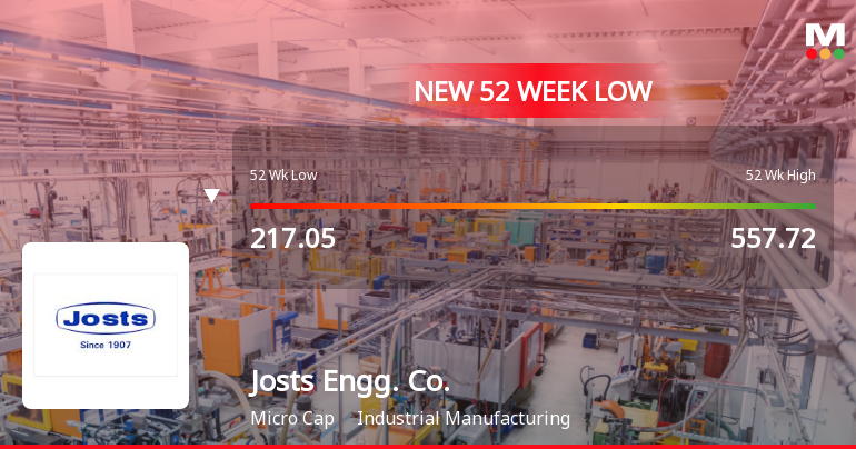 Markets Rally, But Josts Engineering Company Ltd Sinks to 52-Week Low in Stock-Specific Sell-Off