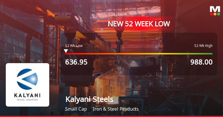 Kalyani Steels Ltd Falls to 52-Week Low of Rs 625.1 as Sell-Off Deepens