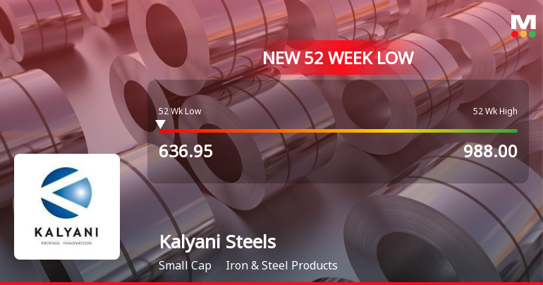 Kalyani Steels Ltd Falls to 52-Week Low of Rs 625.1 as Sell-Off Deepens