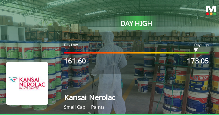 Kansai Nerolac Paints Ltd Surges 7.29% to Day's High of Rs 171.75 — Outperforms Sector by 3.46 Percentage Points