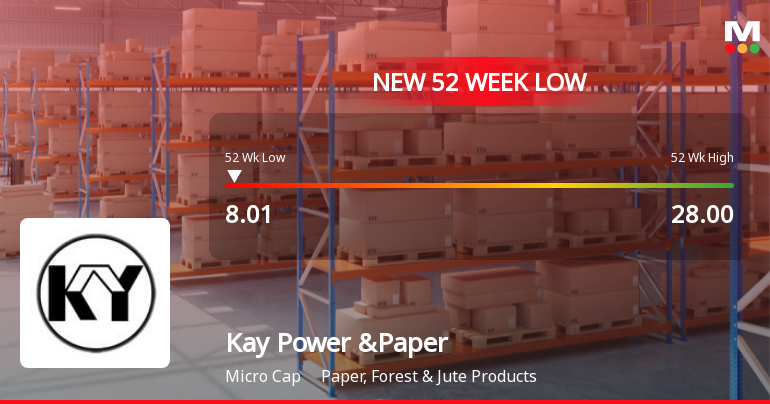 Kay Power & Paper Ltd Falls to 52-Week Low of Rs 7.61 as Sell-Off Deepens