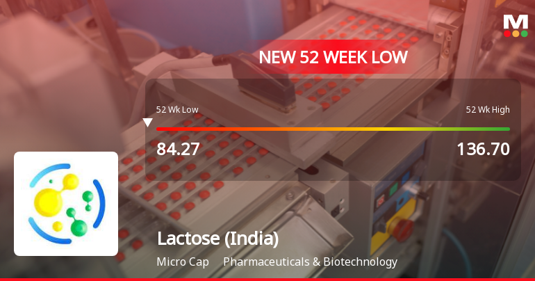 Lactose (India) Ltd Falls to 52-Week Low of Rs 80 as Sell-Off Deepens