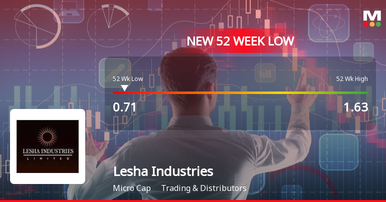 Lesha Industries Ltd Stock Falls to 52-Week Low of Rs.0.71