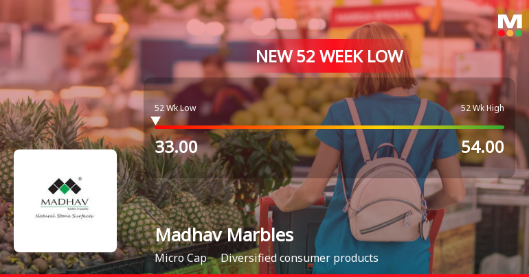 Madhav Marbles and Granites Ltd Stock Hits 52-Week Low at Rs.33