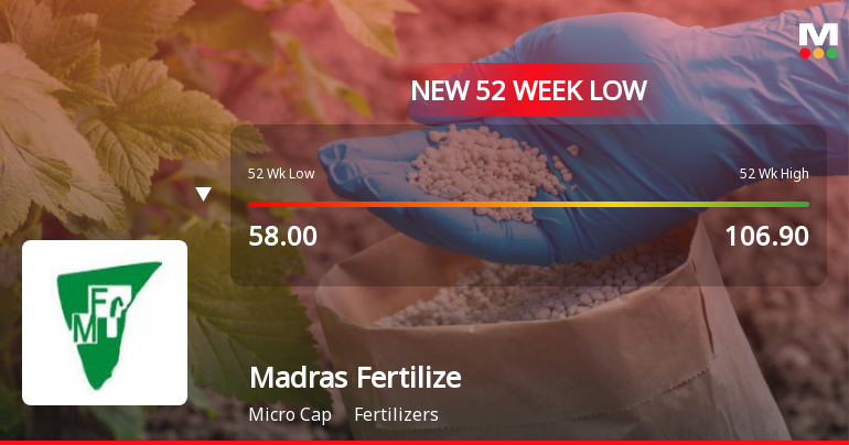 Five Consecutive Losses Push Madras Fertilizers Ltd to a New 52-Week Low