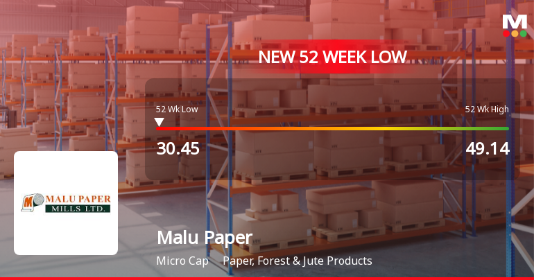 Malu Paper Mills Ltd Stock Falls to 52-Week Low of Rs.30.45
