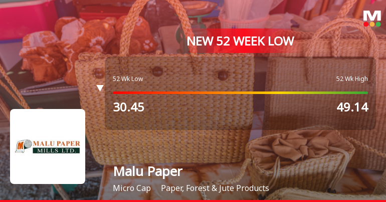 Malu Paper Mills Ltd Falls to 52-Week Low of Rs 29.47 as Sell-Off Deepens