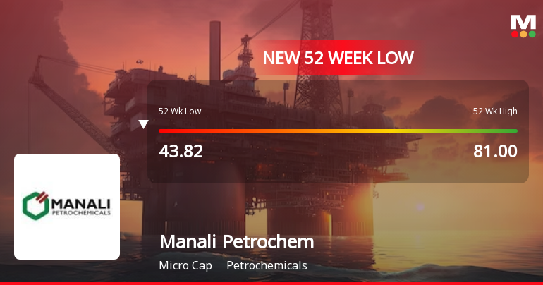 Manali Petrochemicals Ltd Falls to 52-Week Low of Rs 41.78 as Sell-Off Deepens