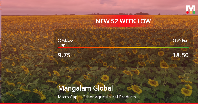 Mangalam Global Enterprise Ltd Hits 52-Week Low at Rs.9.75