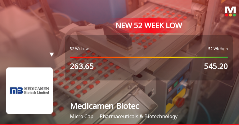 Medicamen Biotech Ltd Falls to 52-Week Low of Rs 225 as Sell-Off Deepens