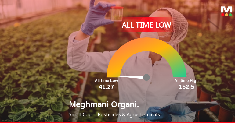Meghmani Organics Ltd Slides to All-Time Low Amidst Prolonged Downtrend